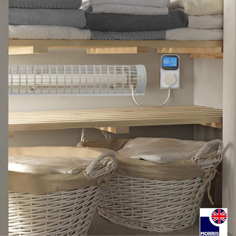 Morris 4ft tubular heater with thermostat and guard set