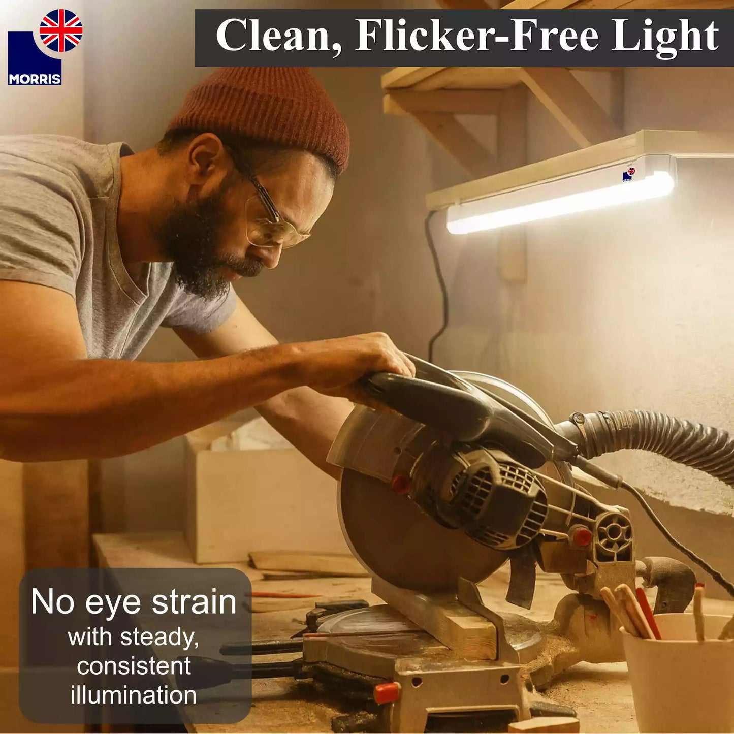 Morris led cabinet light 850mm single flicker free