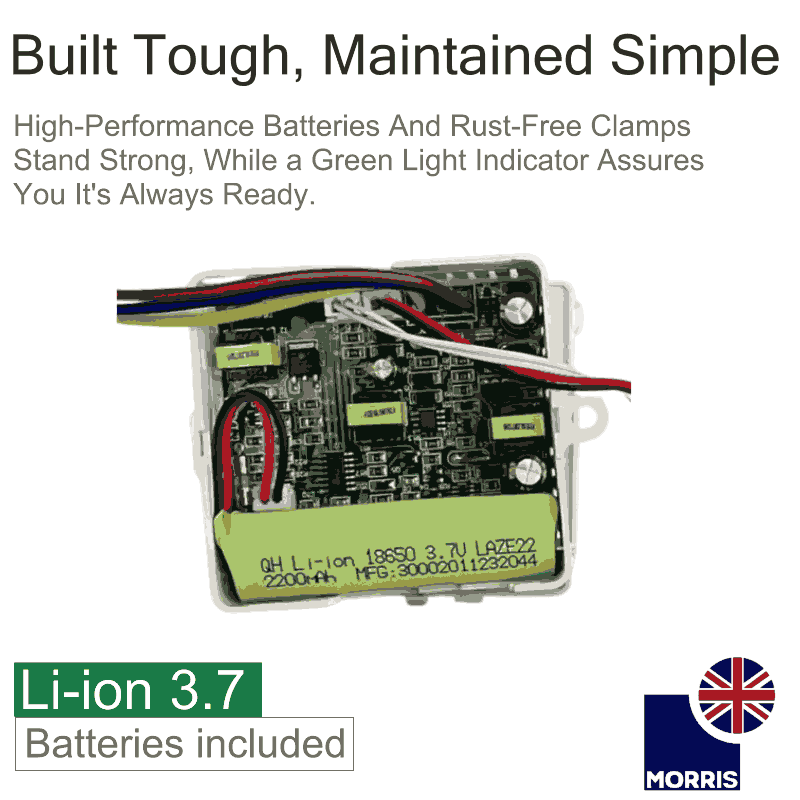 Morris LED emergency light with li-ion 3.7 batteries