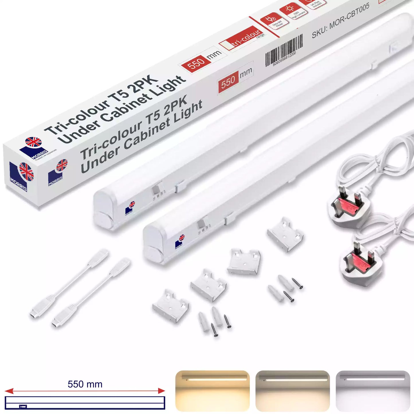 Morris LED under cabinet lighting 550mm 2 pcs