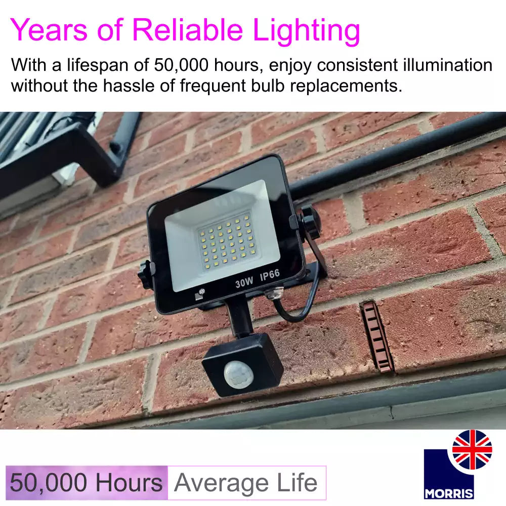 Morris LED floodlight with PIR and remote control with 50000 average life