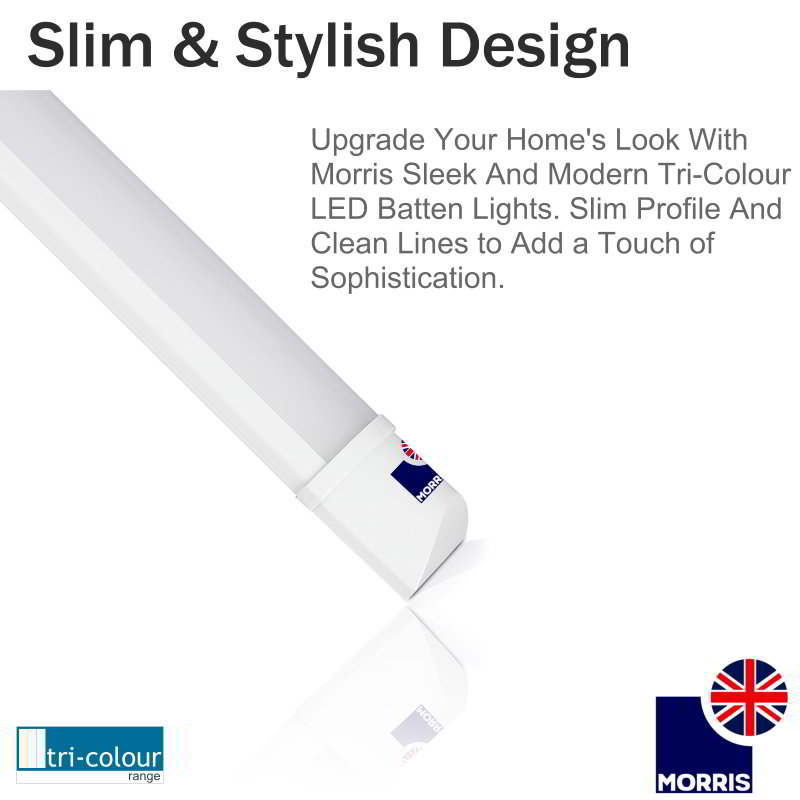 Morris 4ft LED batten light colour changing slim design