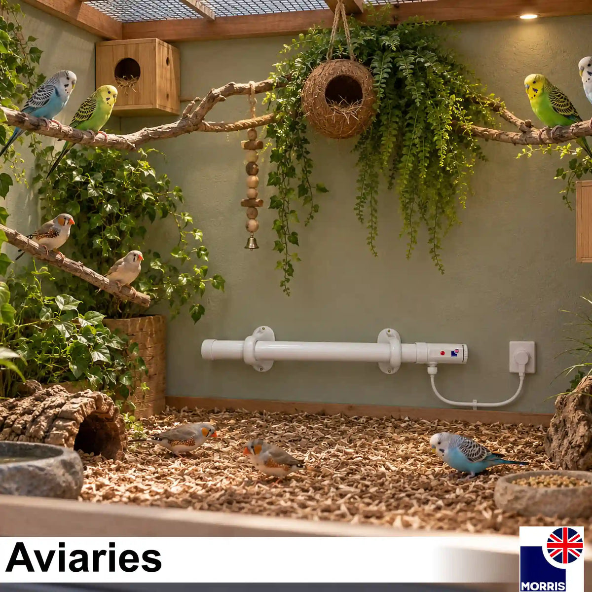 Aviary heater 3ft with thermostat morris ideal for aviaries MOR TBH 3FT TMO