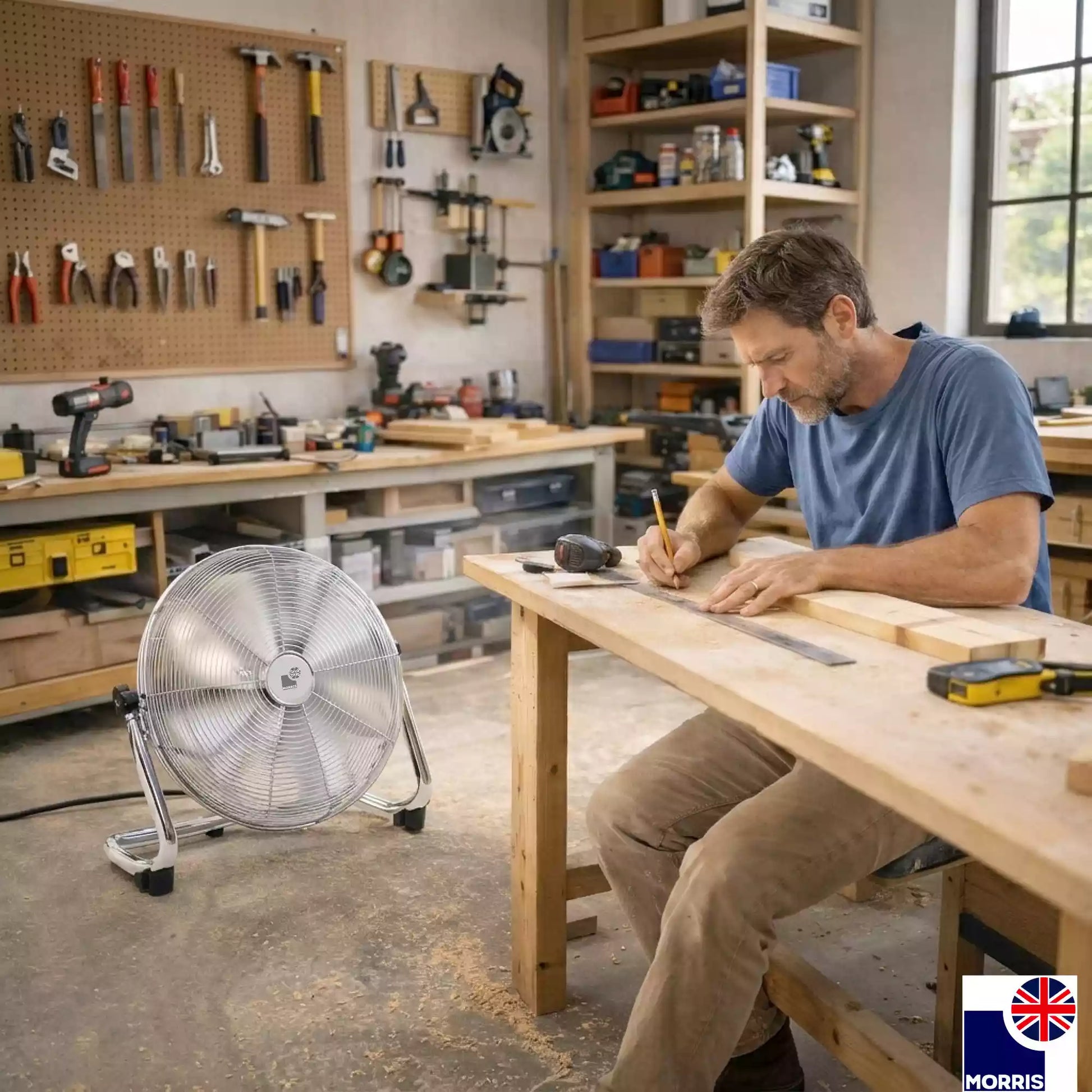 Morris 12 inch fan ideal for the workshop