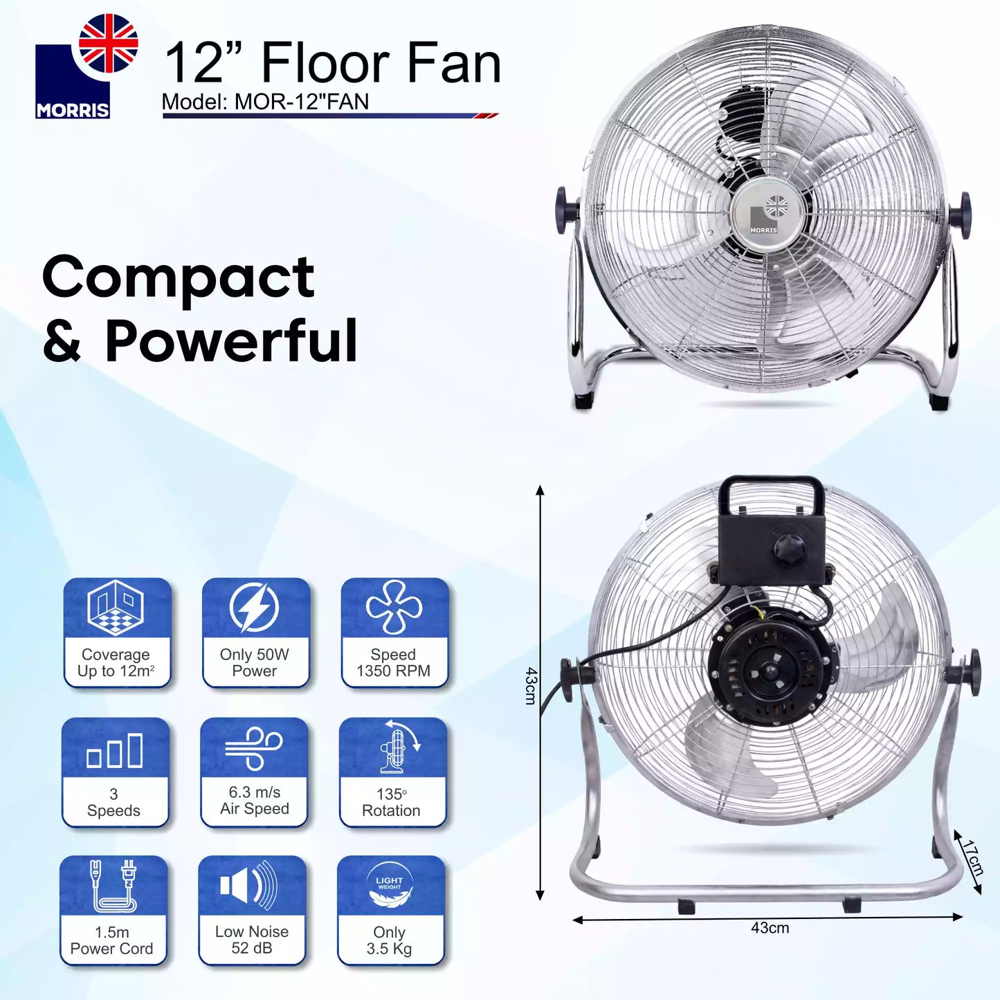 Morris 12 inch fan specifications