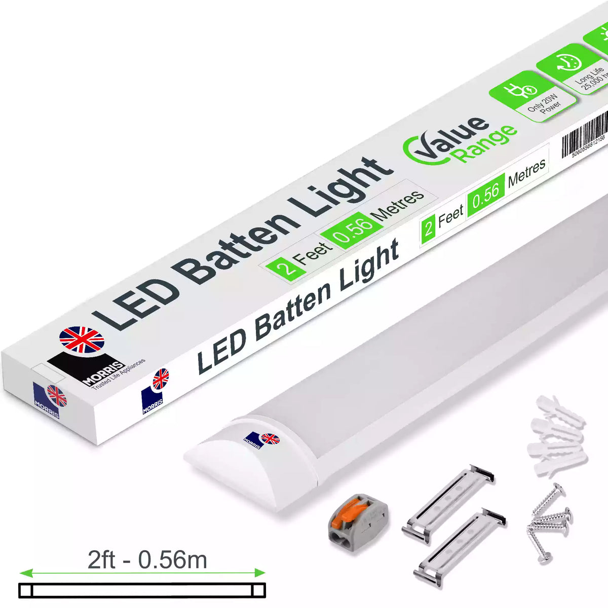 Morris Slimline Lightweight 2ft LED Lighting - Value Range