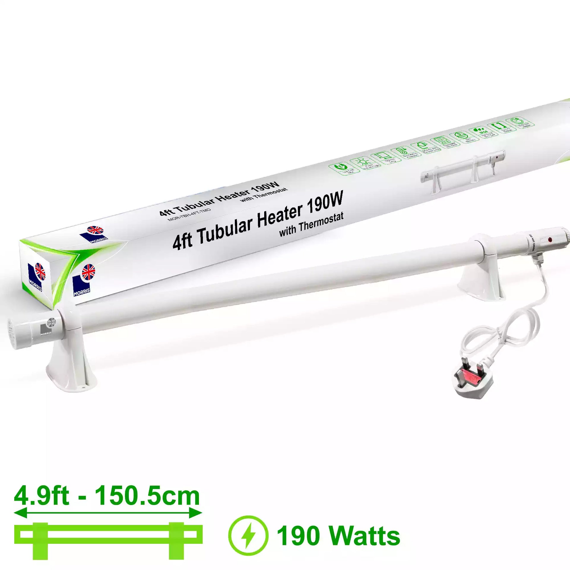 4ft Tubular Heater Thermostat Slimline 190 Watts Thermostat Heat Range