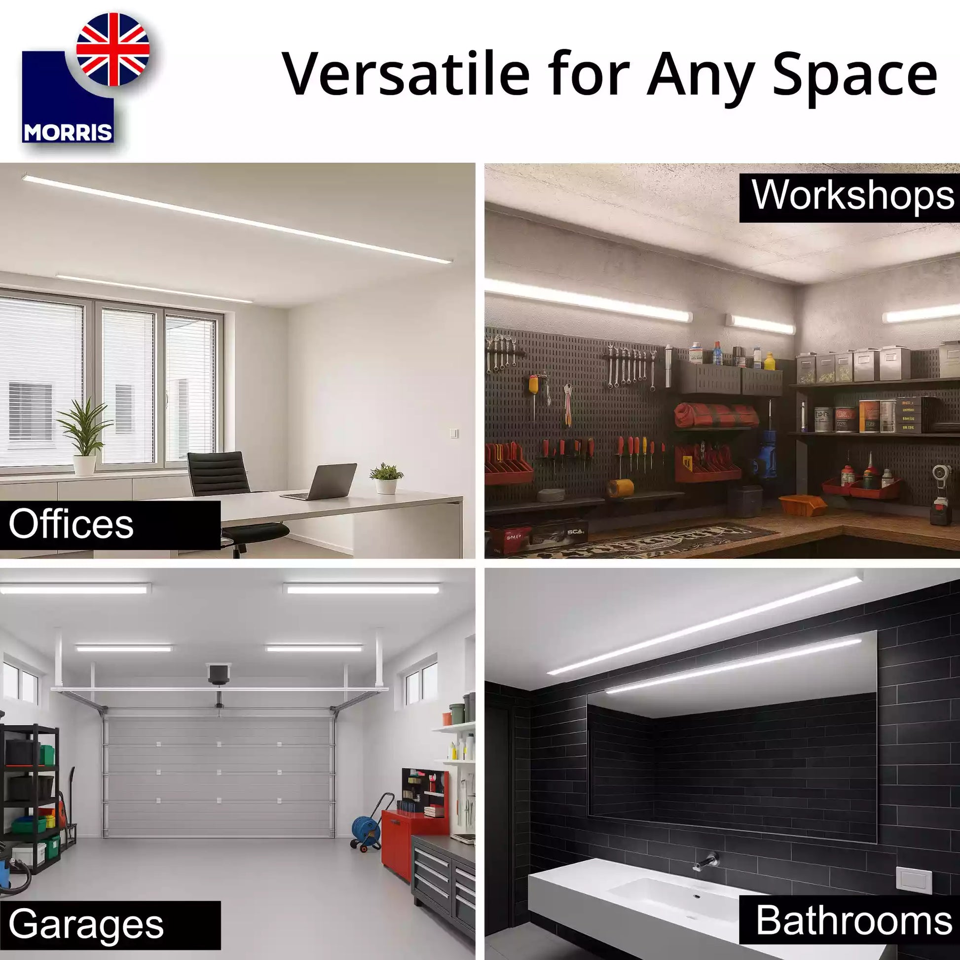 Morris 4ft colour changing led batten versatile for any space