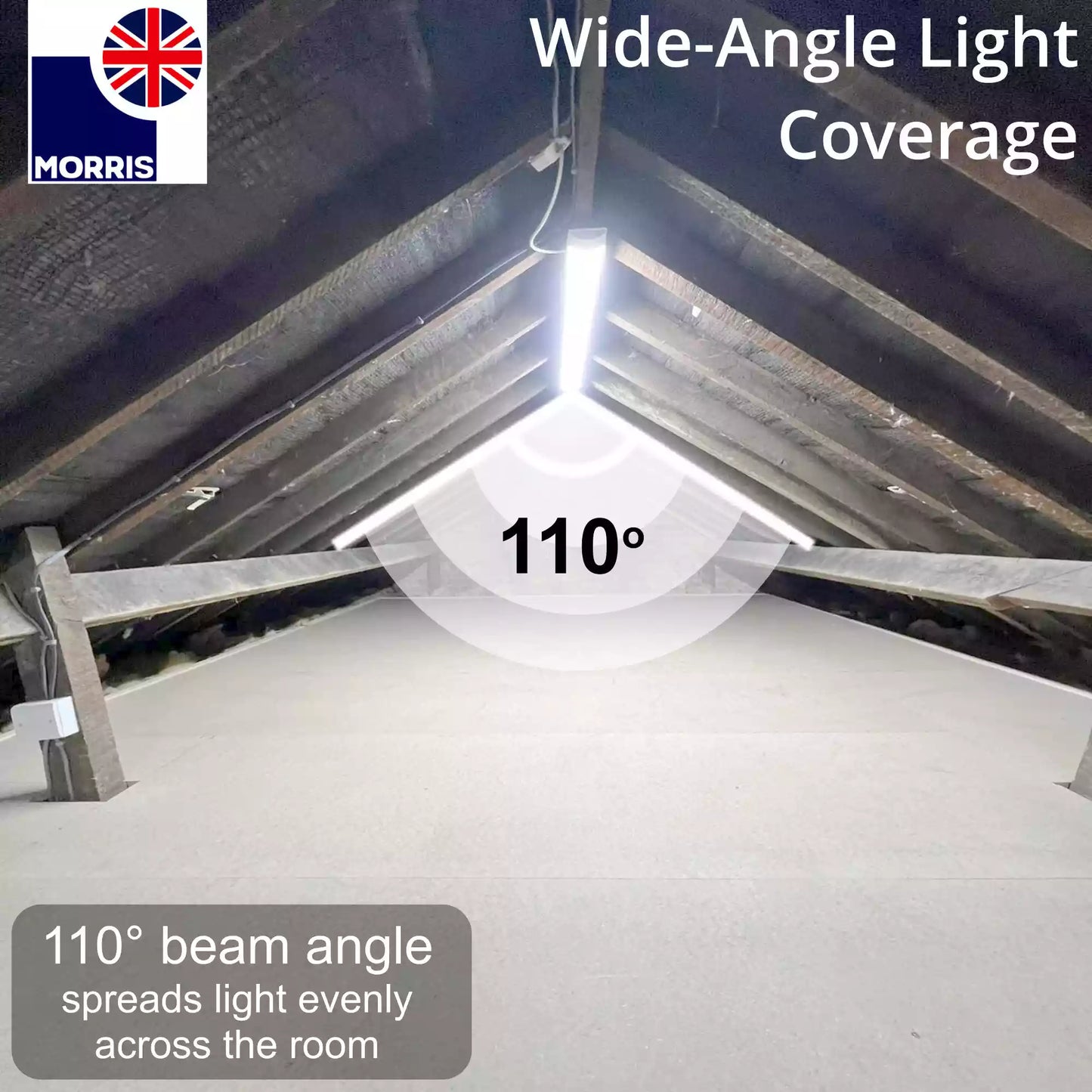 Morris 4ft colour changing led batten wide angle light coverage