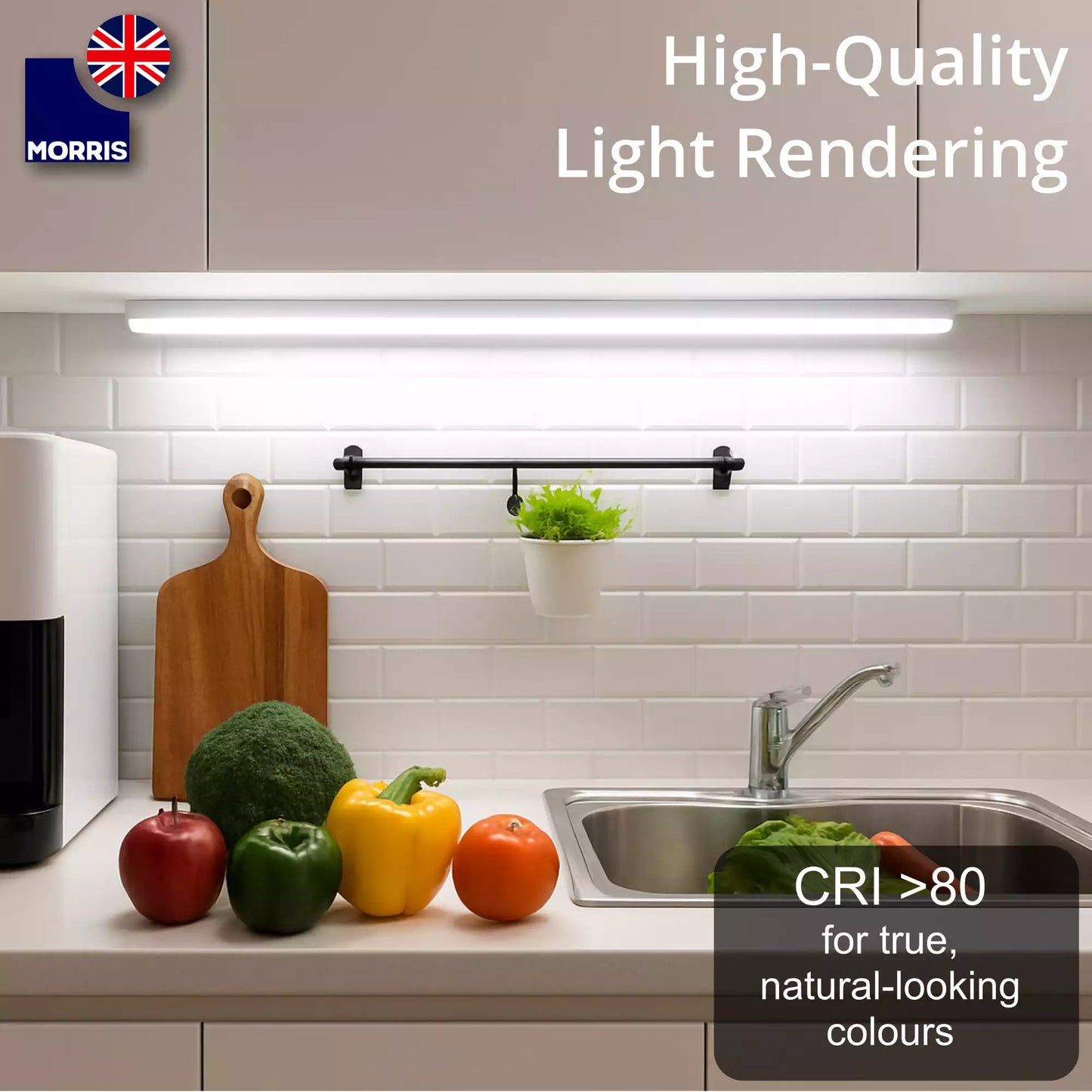 Morris 4ft led batten light colour changing high quality light rendering