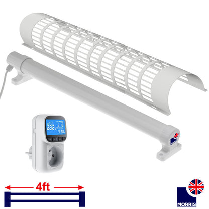 Morris 4ft tubular heater with thermostat and guard set