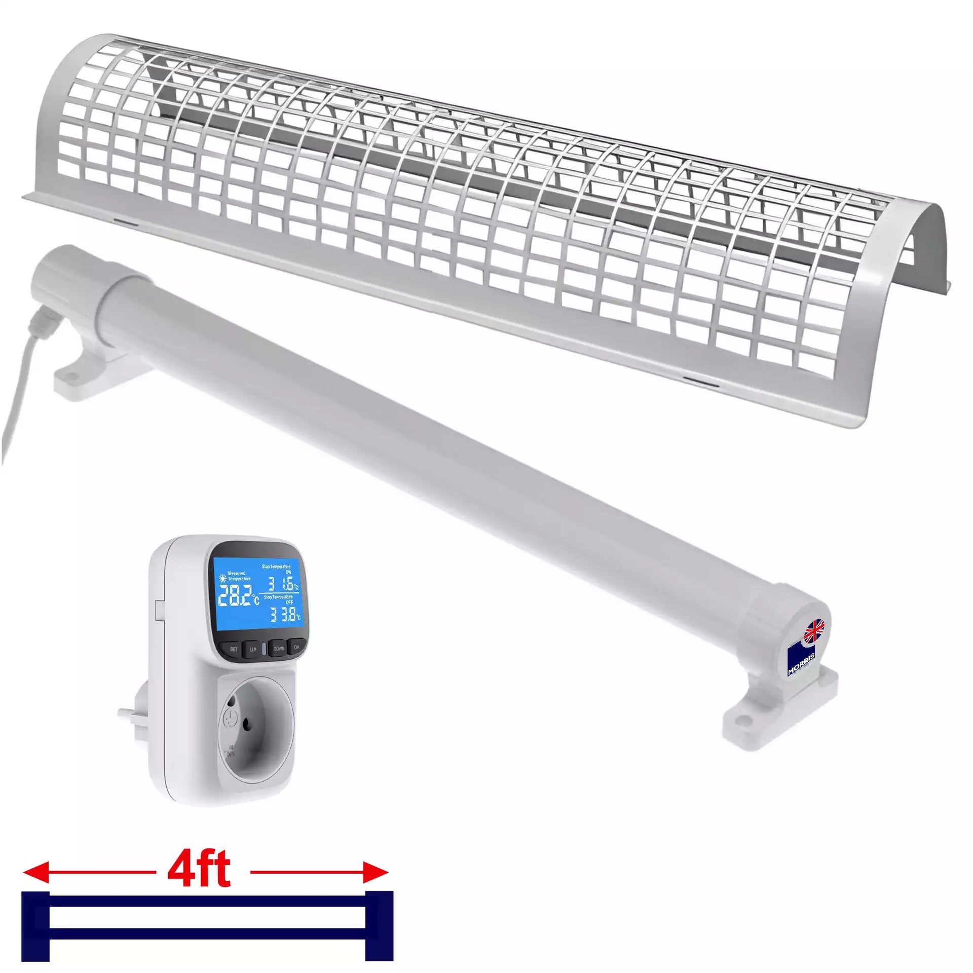 4ft Tube Guard Thermostat Timer Set