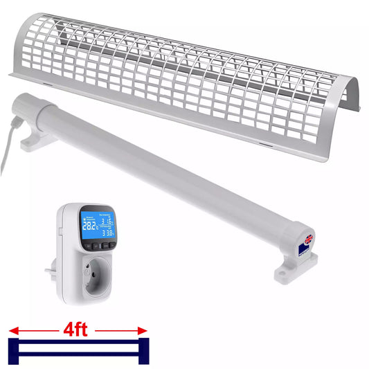 Morris 4ft tubular heater with thermostat and guard 4ft 