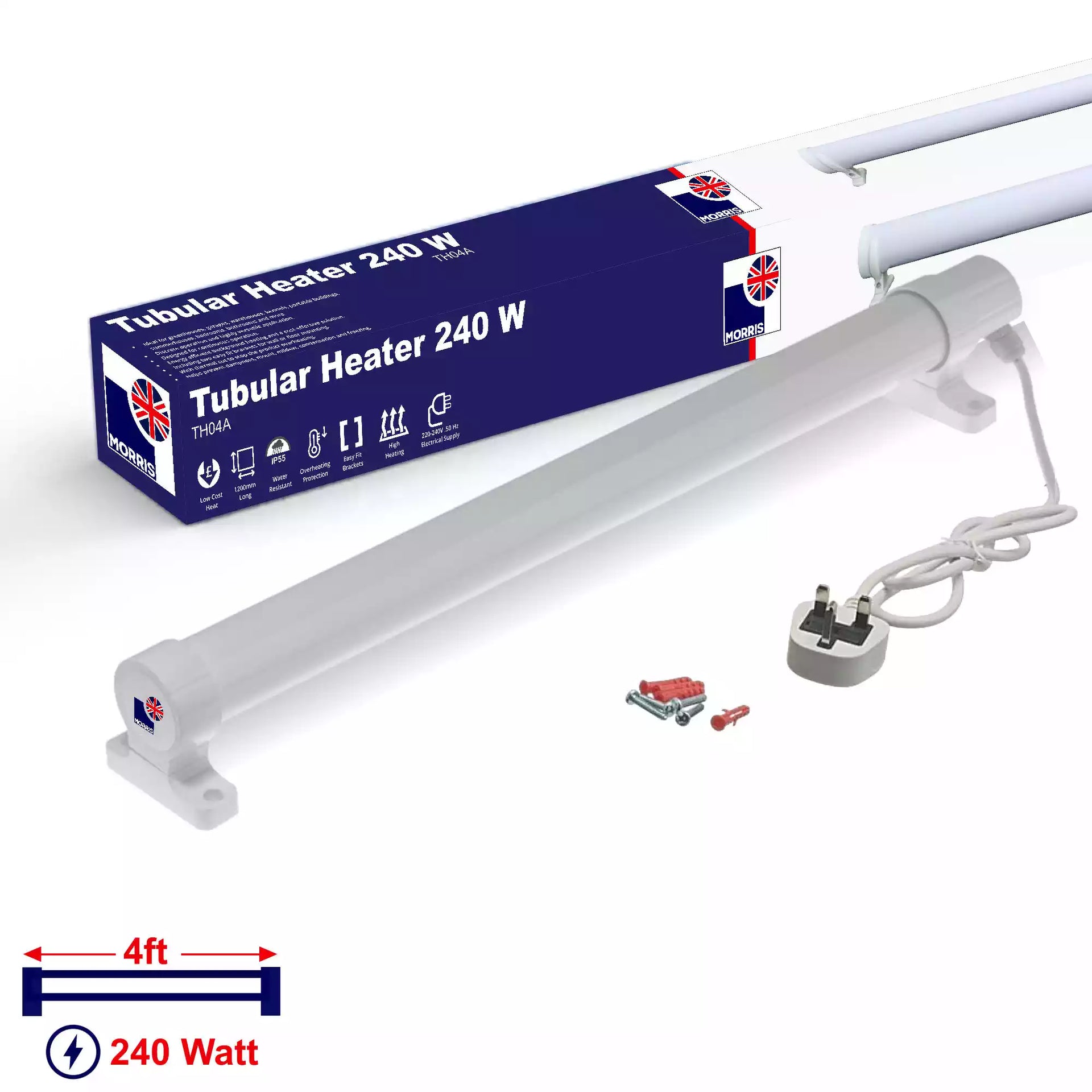 Tubular Heater 4ft 240 Watts ECO Heat Range