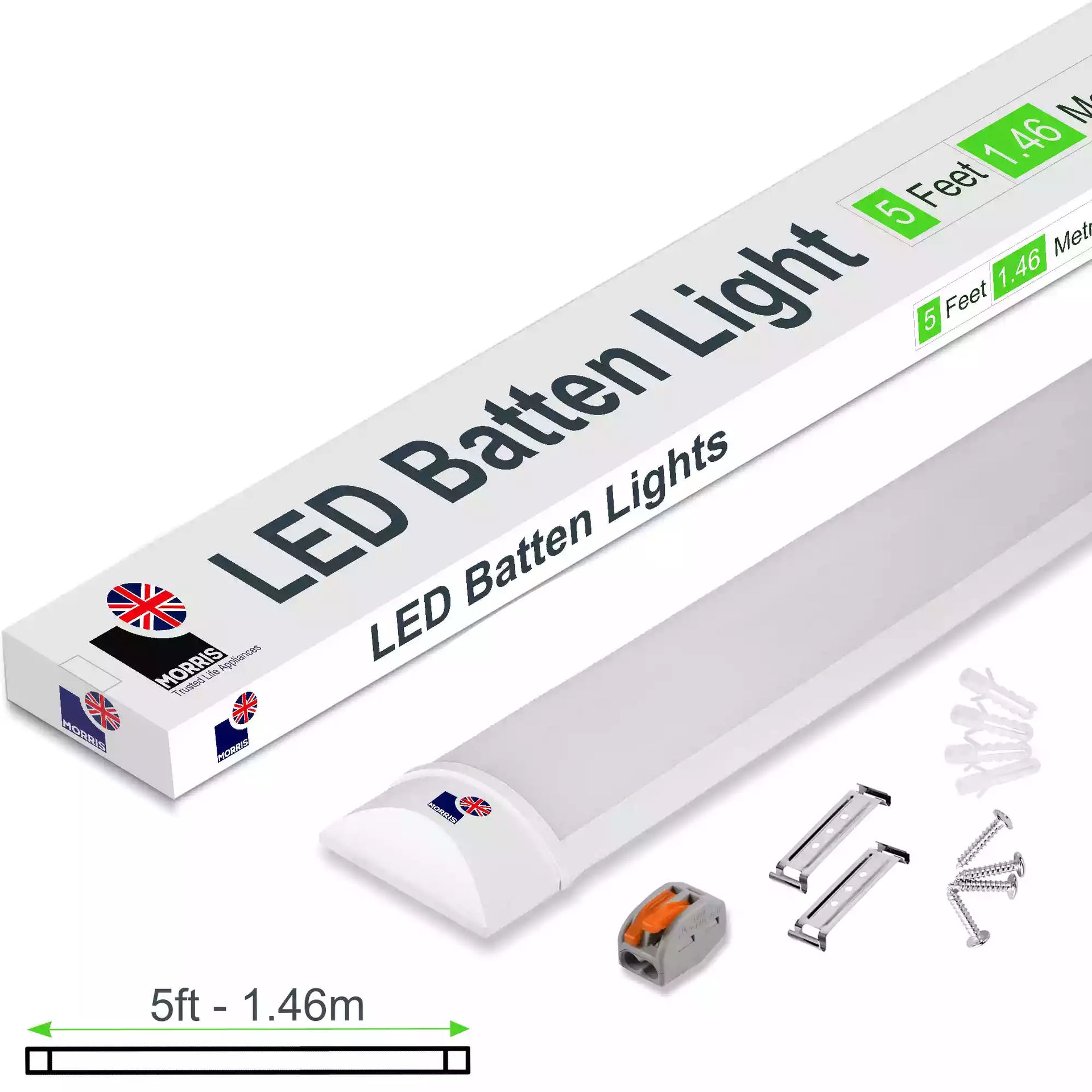 Slimline Lightweight 5ft LED Tube Light Value Range