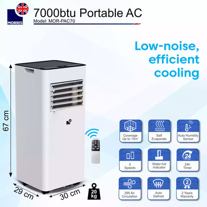 Morris 7000 btu air conditioner specifications