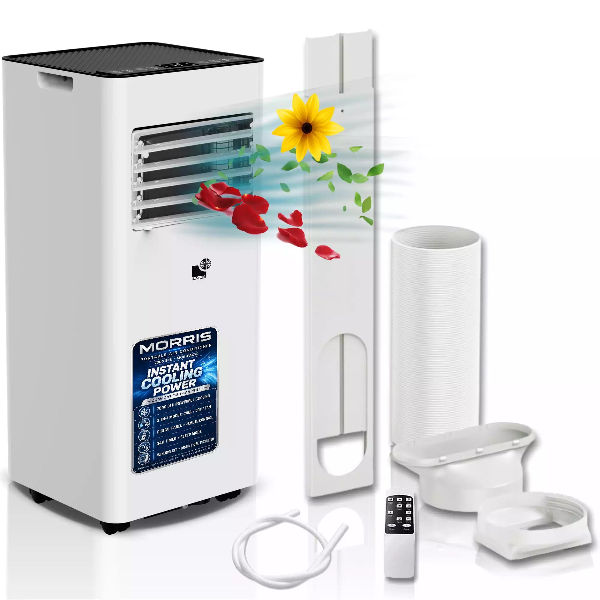 7000 btu Portable Free Standing Air Conditioning Unit Dehumidifier & Fan