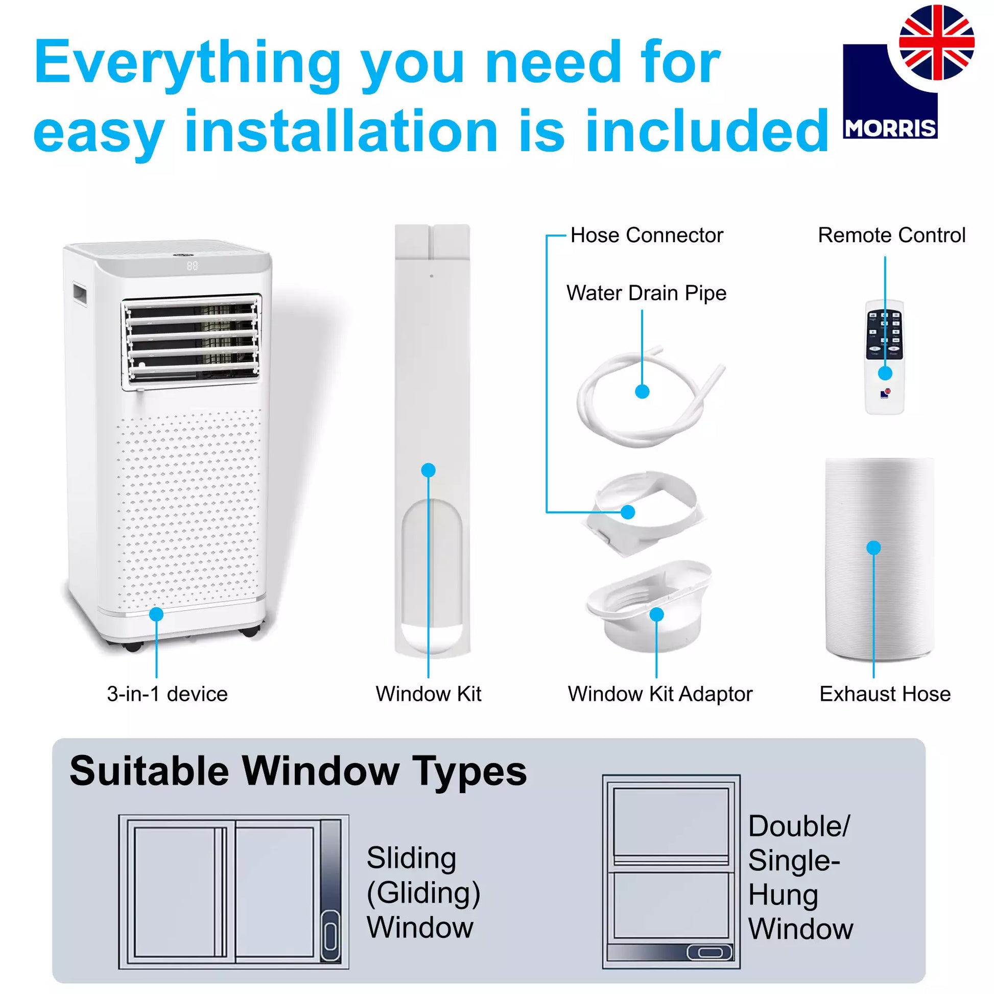 Morris 9000 btu air conditioner package includes