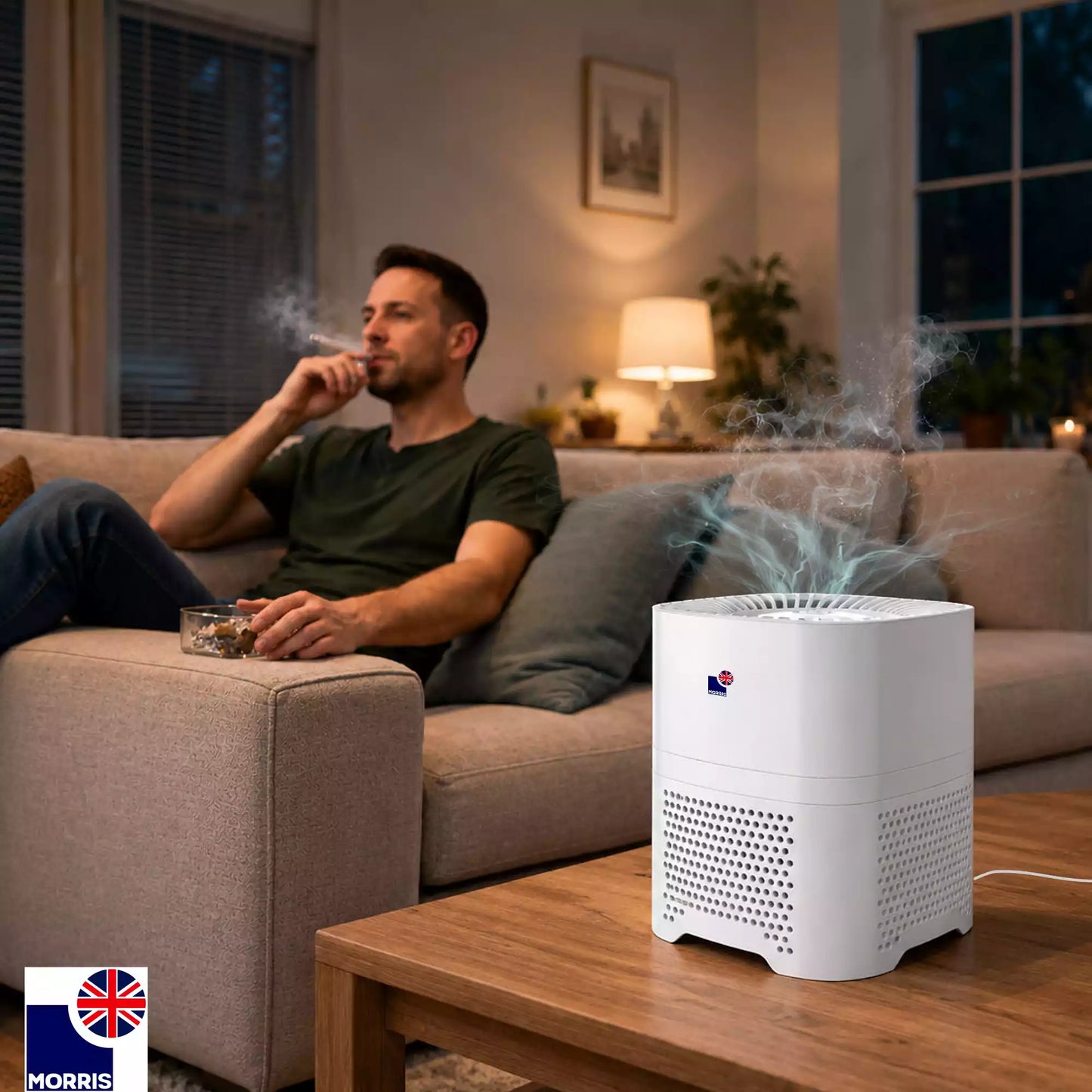 Morris H13 hepa portable air purifier uk for the smoke