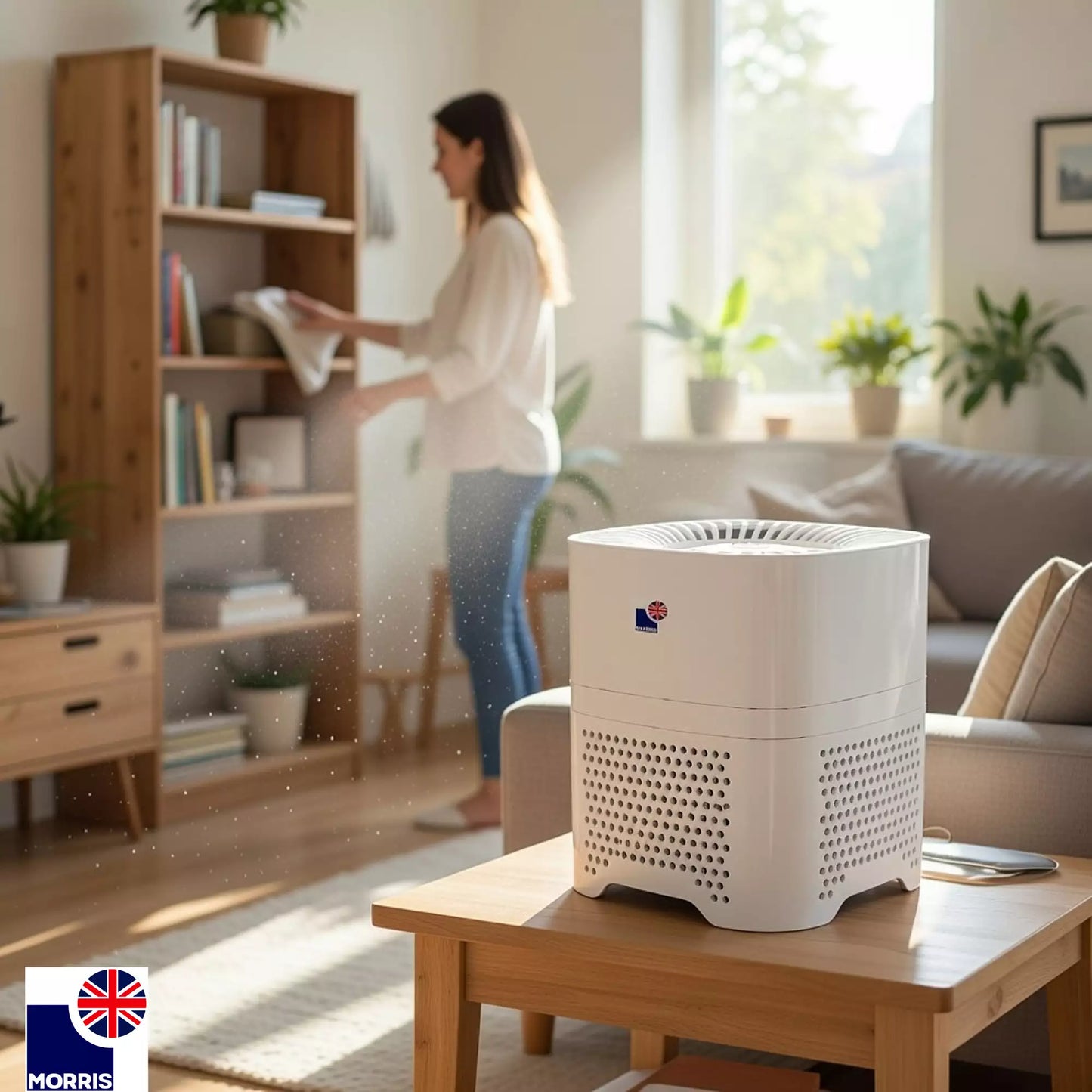 Morris H13 medical grade portable air purifier ideal for the dust