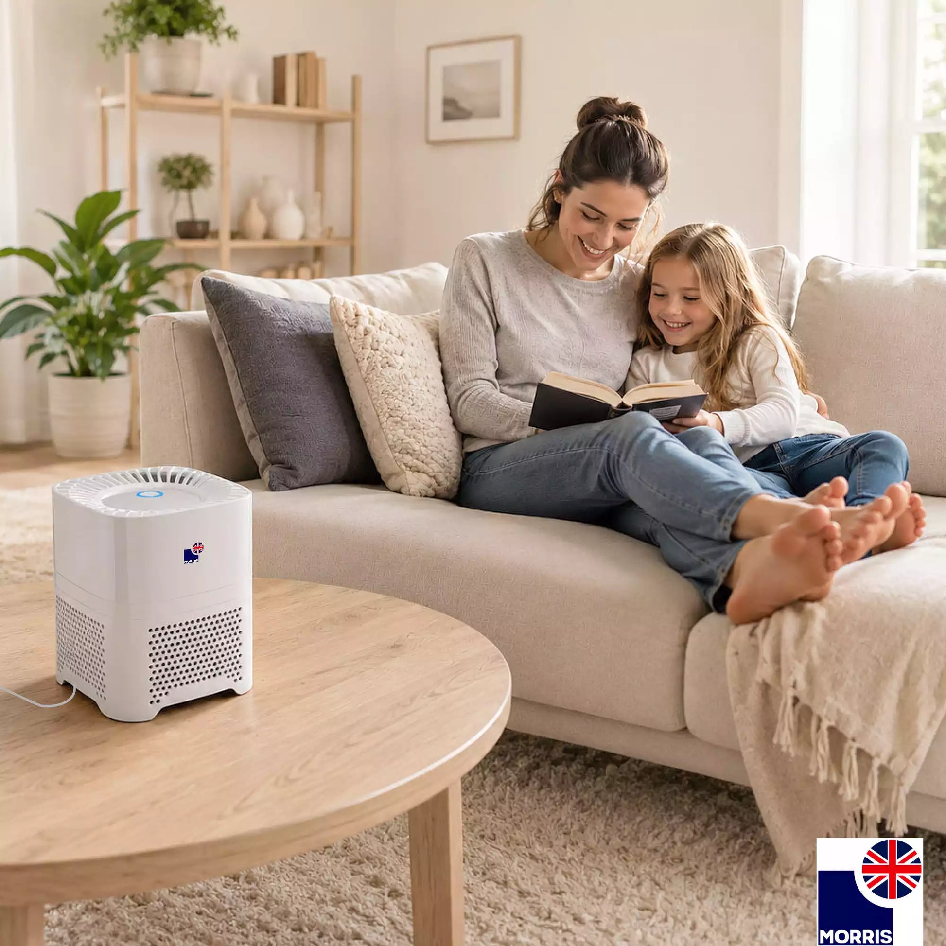 Morris H13 medical grade portable air purifier ideal for the living room