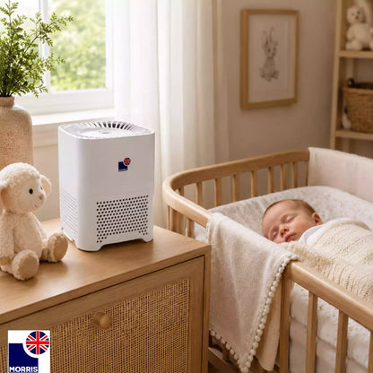 Morris H13 medical grade portable air purifier ideal for the nursery