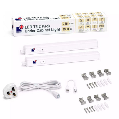 Morris LED Cabinet Lighting 288mm T5 Connectable 3000 or 6500K 1-4 packs