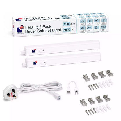 Morris LED Cabinet Lighting 288mm T5 Connectable 3000 or 6500K 1-4 packs