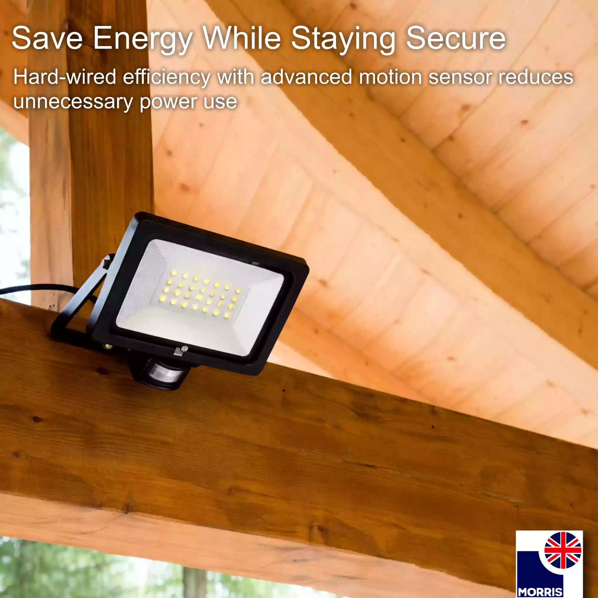 Morris LED floodlight remote control security light save energy while staying secure