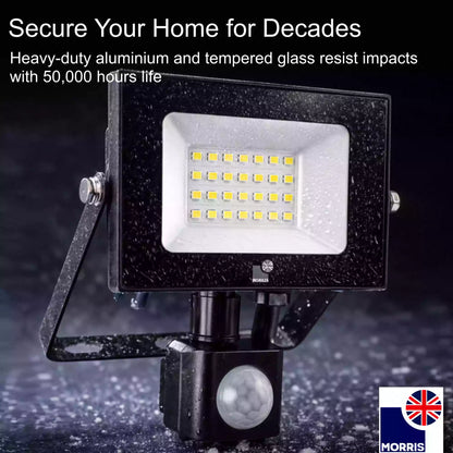 Morris LED floodlight remote control security light secure your home for decades