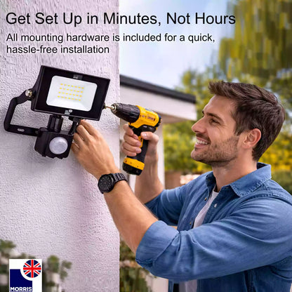 Morris LED floodlight security light with remote control get set up in minutes not hours