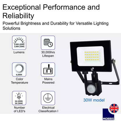 Morris LED sensored lights 30w exceptional performance and reliability