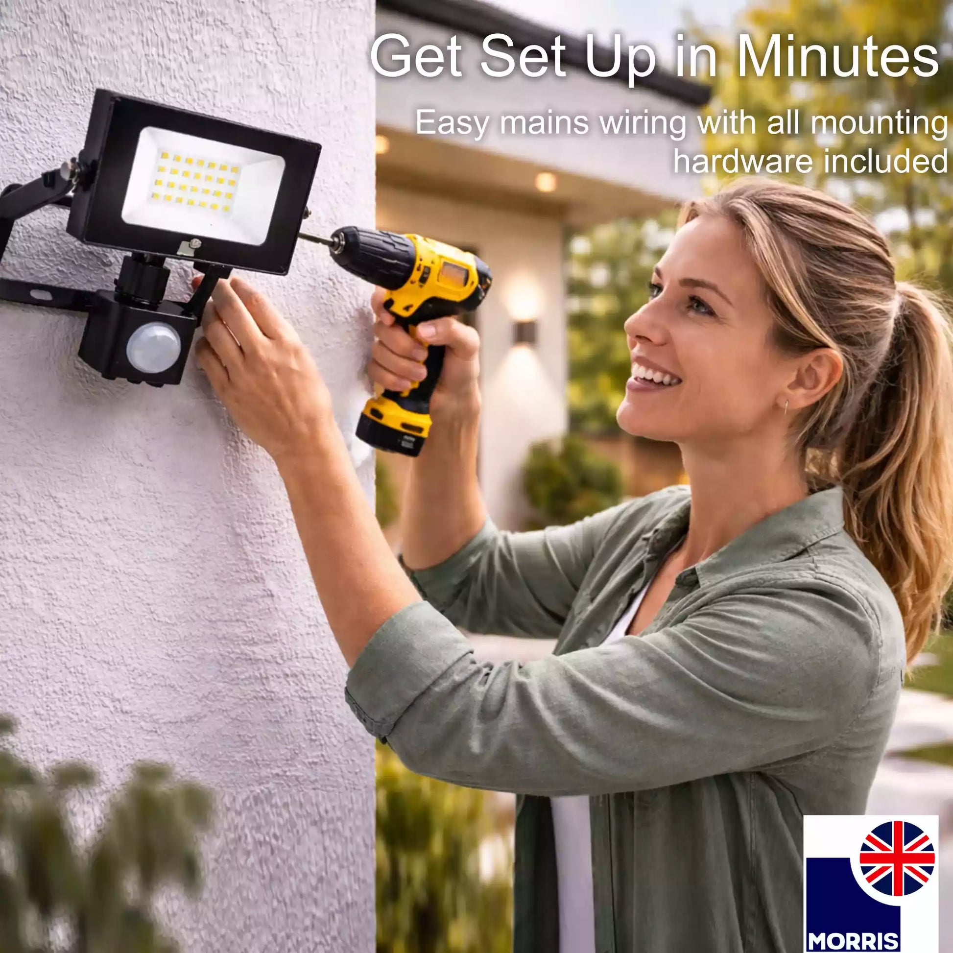 Morris LED sensored lights 30w get set up in minutes