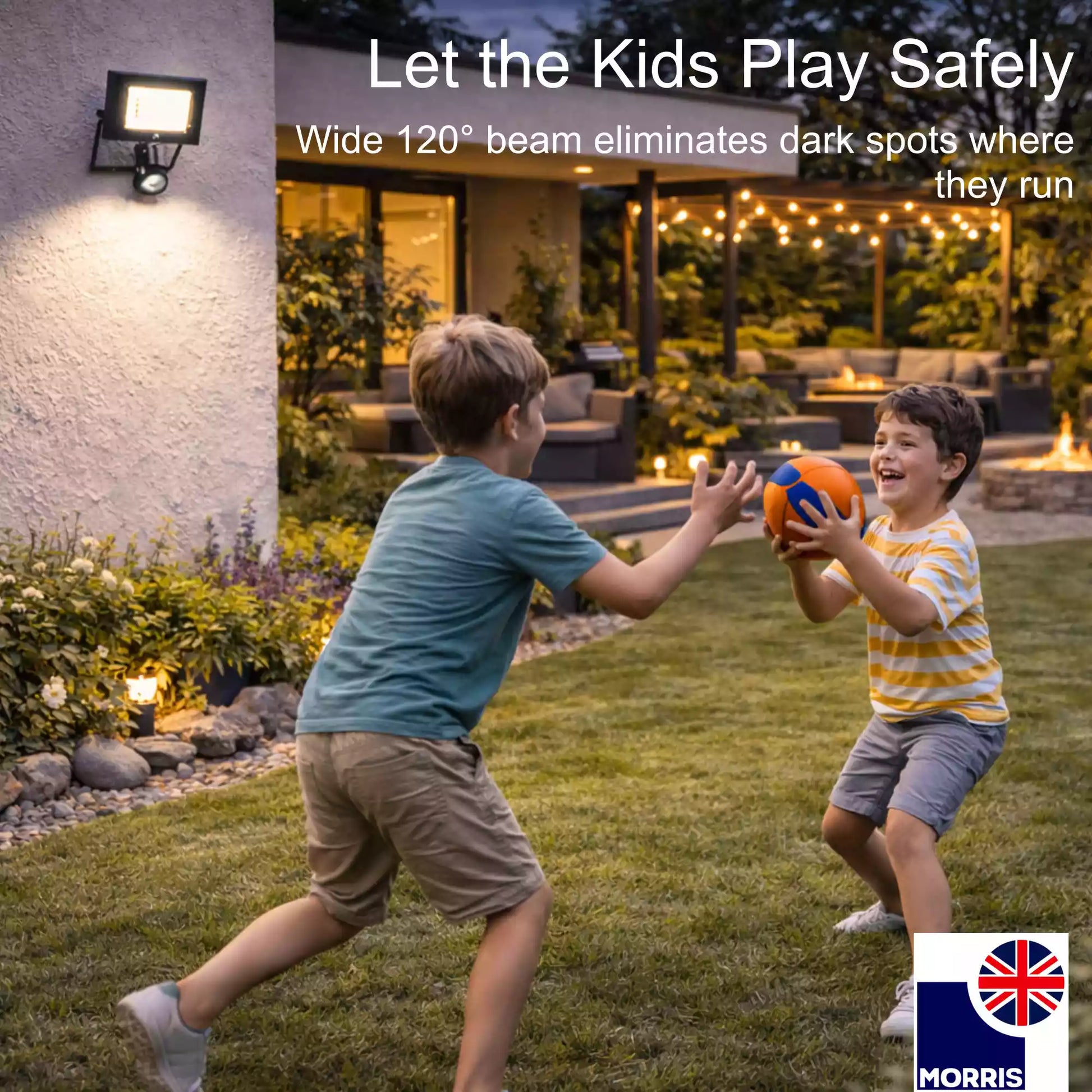 Morris LED sensored lights 30w let the kids play safely