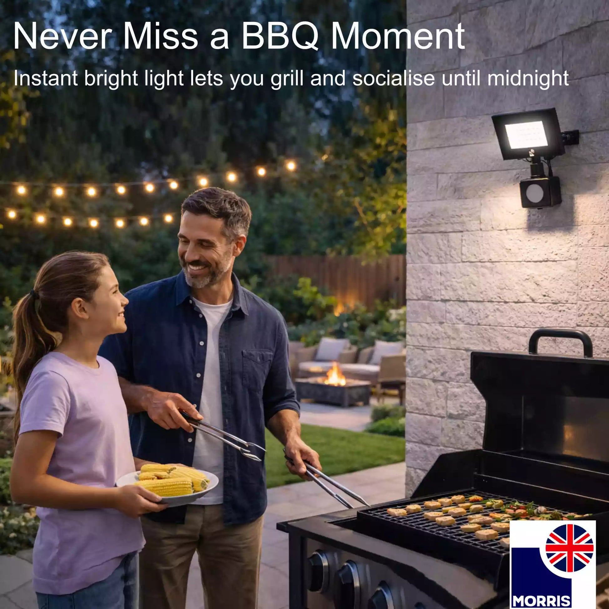 Morris LED sensored lights 30w never miss a bbq moment