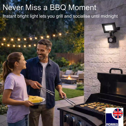 Morris LED sensored lights 30w never miss a bbq moment