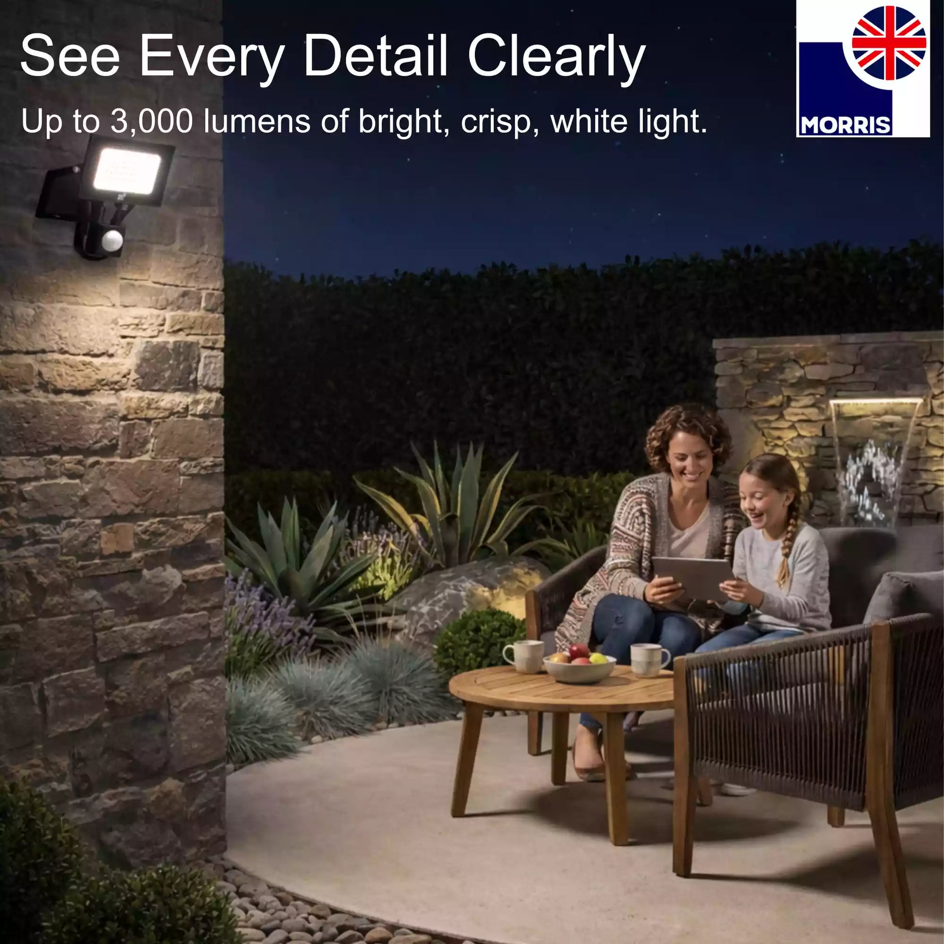 Morris LED sensored lights 30w see every detail clearly