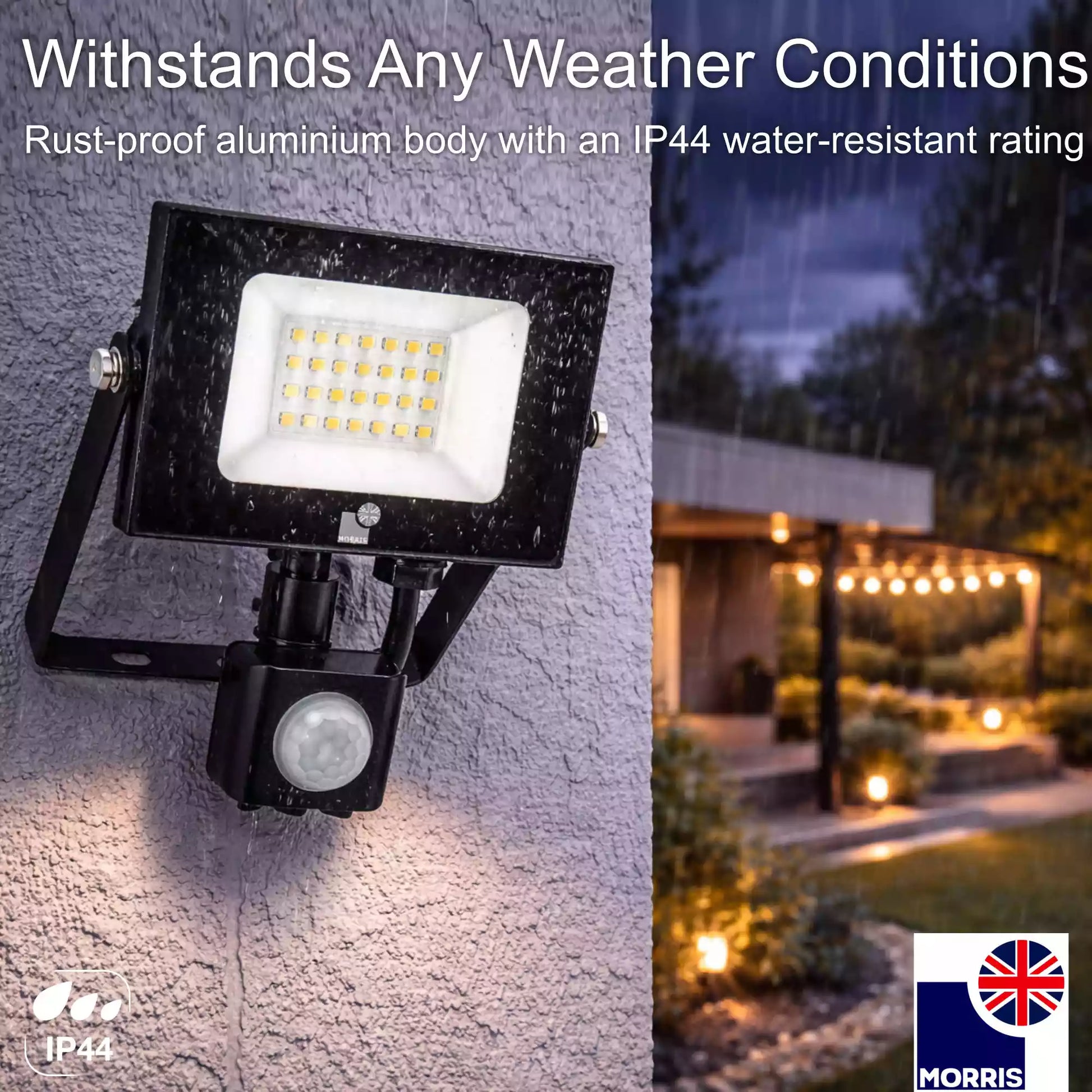 Morris LED sensored lights 30w withstands any weather conditions