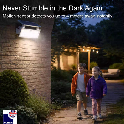 Morris LED solar security light with motion sensor never stumble in the dark again