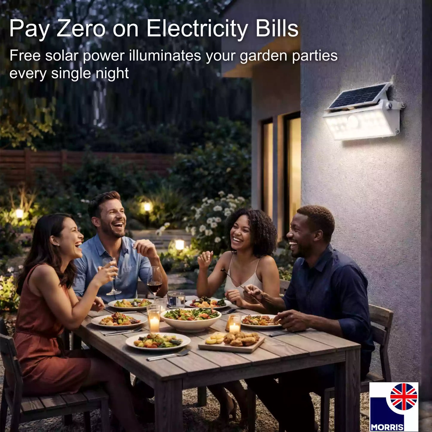 Morris LED solar security light with motion sensor pay zero on electricity bills