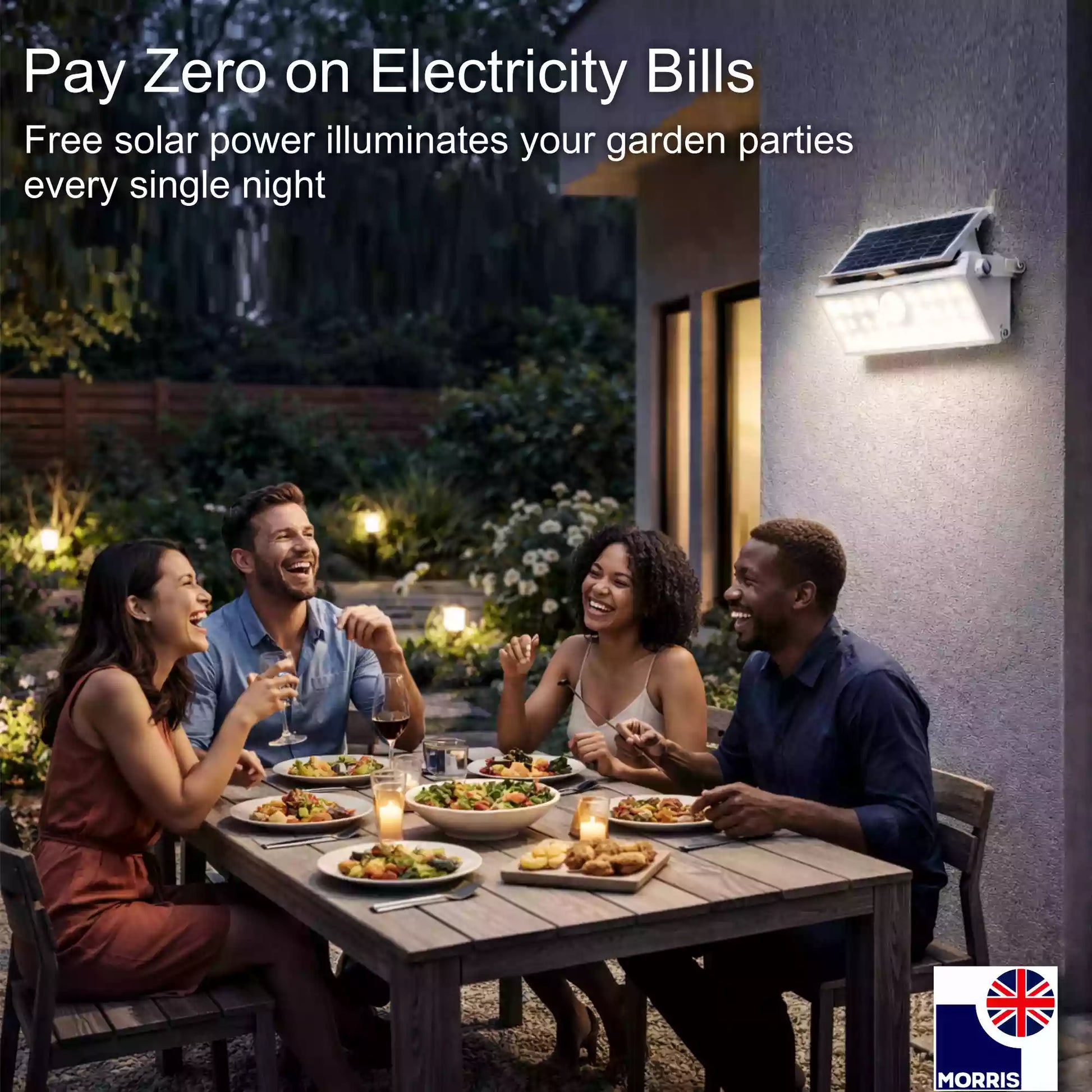 Morris LED solar security light with motion sensor pay zero on electricity bills