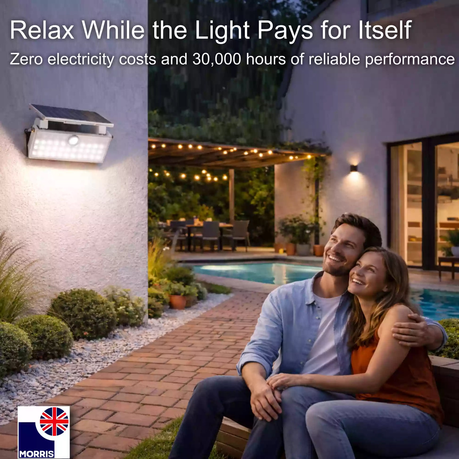 Morris LED solar security light with motion sensor relax while the light pays for itself