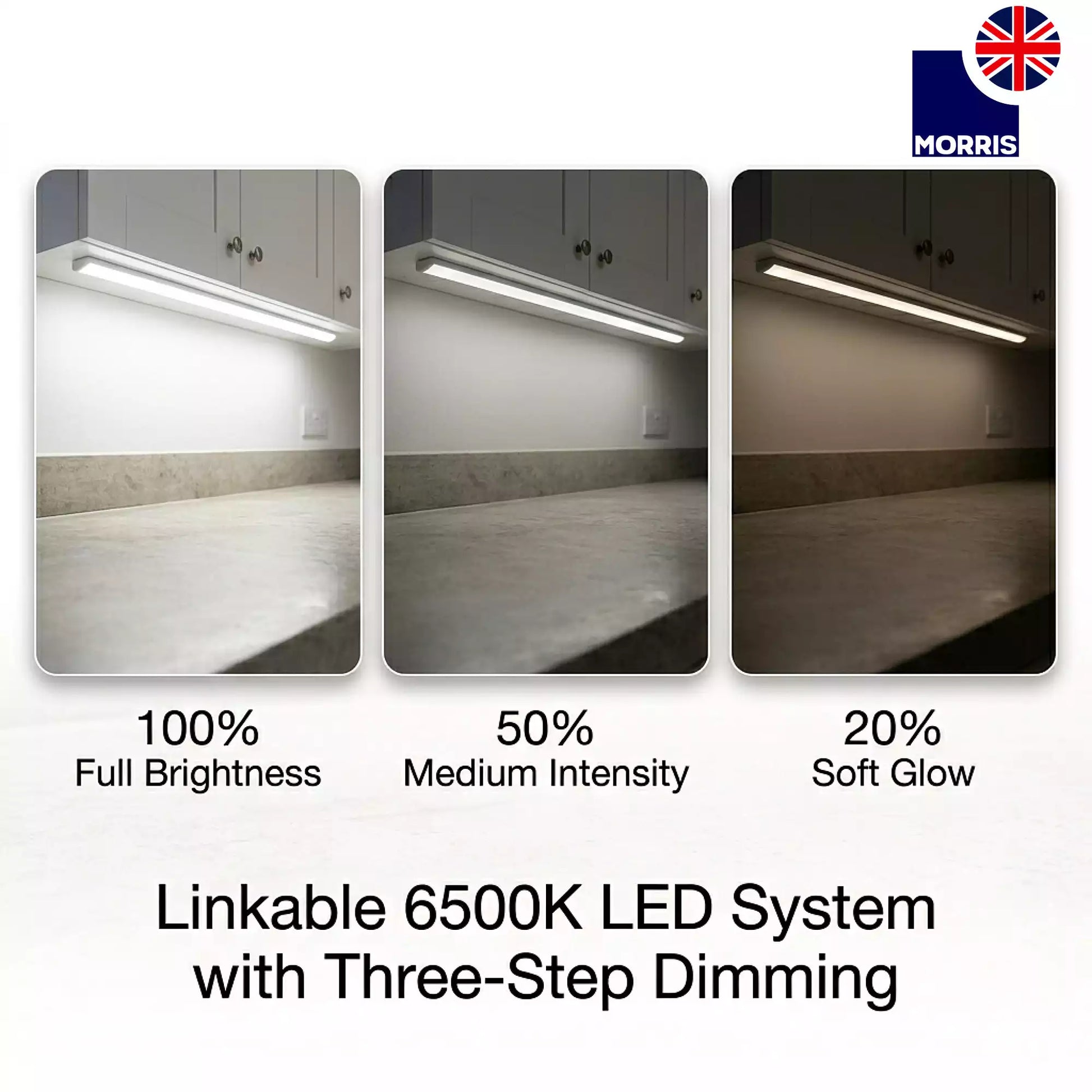Morris T5 led under cabinet kitchen lights 3 step dimming