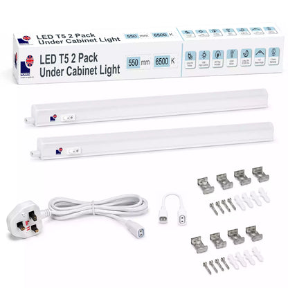 Morris Cabinet Lighting LED T5 Connectable 550mm 3000 or 6500K 1-4 packs