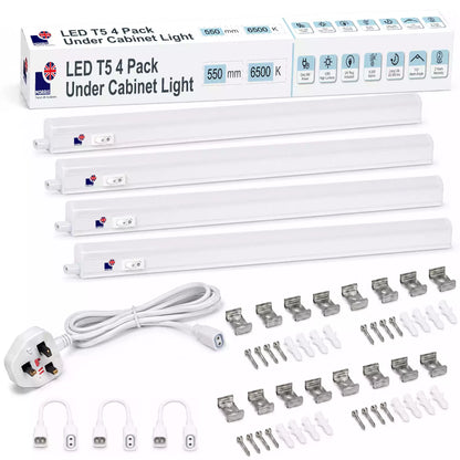 Morris Cabinet Lighting LED T5 Connectable 550mm 3000 or 6500K 1-4 packs
