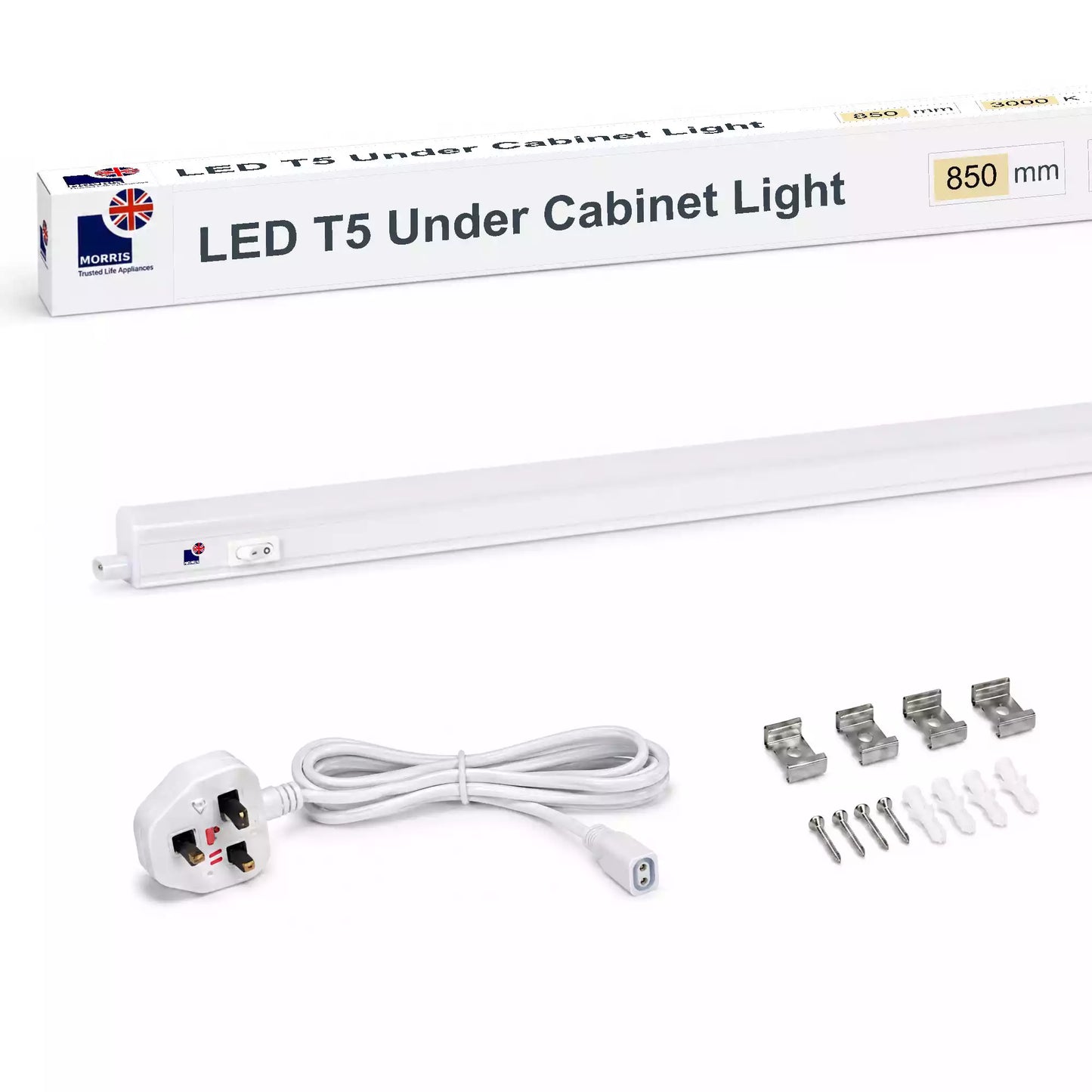 Morris Cabinet Lights 850mm T5 Connectable 3000 or 6500K 1-4 packs