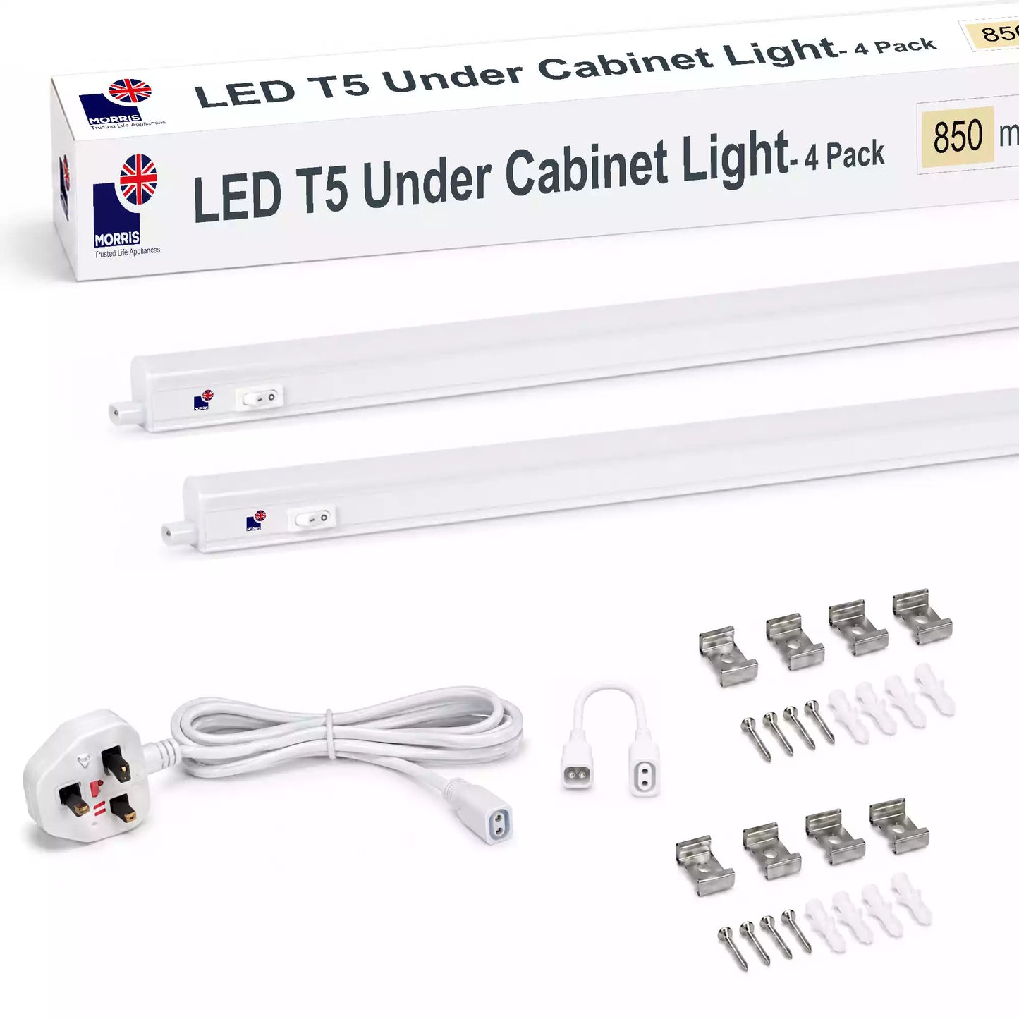 Morris Cabinet Lights 850mm T5 Connectable 3000 or 6500K 1-4 packs