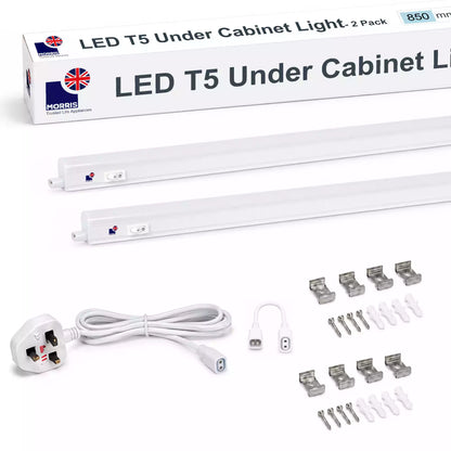 Morris Cabinet Lights 850mm T5 Connectable 3000 or 6500K 1-4 packs