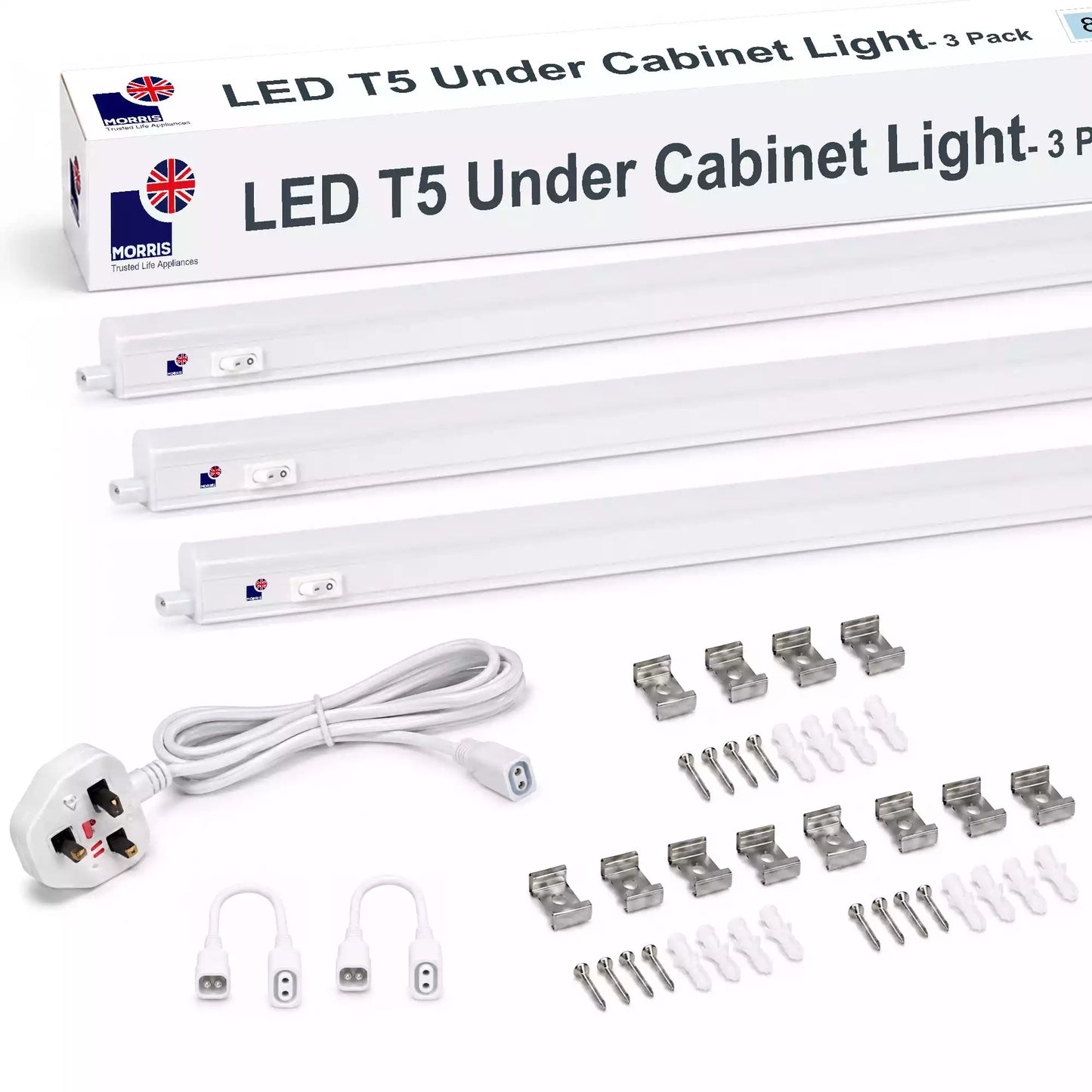 Morris Cabinet Lights 850mm T5 Connectable 3000 or 6500K 1-4 packs