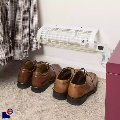 Morris electrictube heaters with thermostat set and guard